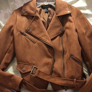 Faux Suede Moto Jacket